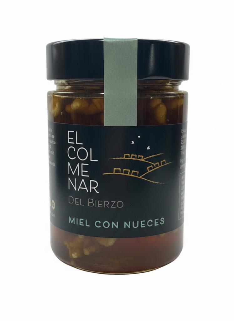 tarro de miel con nueces